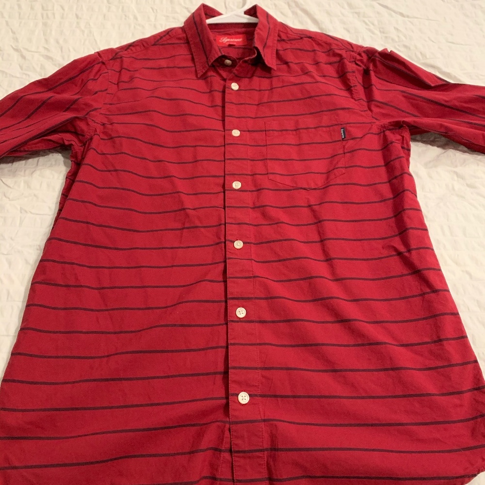 Supreme Striped Button Up Shirt Size Medium